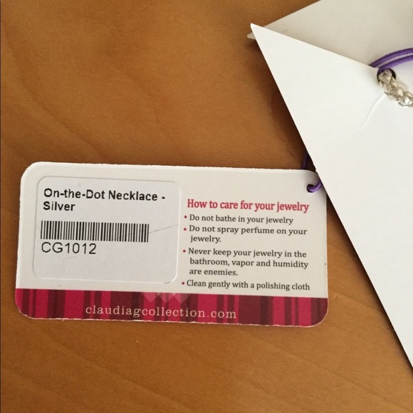 Claudia G On - the dot silver based necklace with pendant rhinestones 18 inch - Picture 4 of 5